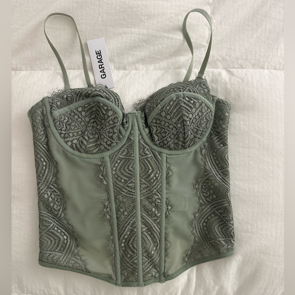 Green corset top. Never worn!!!!
